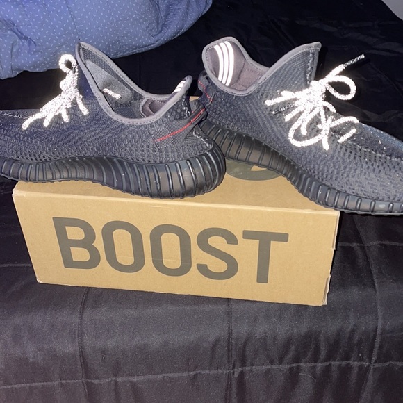 Size 12 Black Non-reflective Yeezys